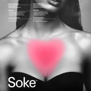 SOKE Chest Treatment image showing a heart diagram on a woman's chest